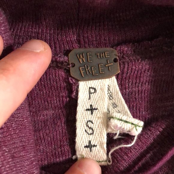 {Free People} Long Sleeve Split Back Turtleneck - Picture 6 of 9